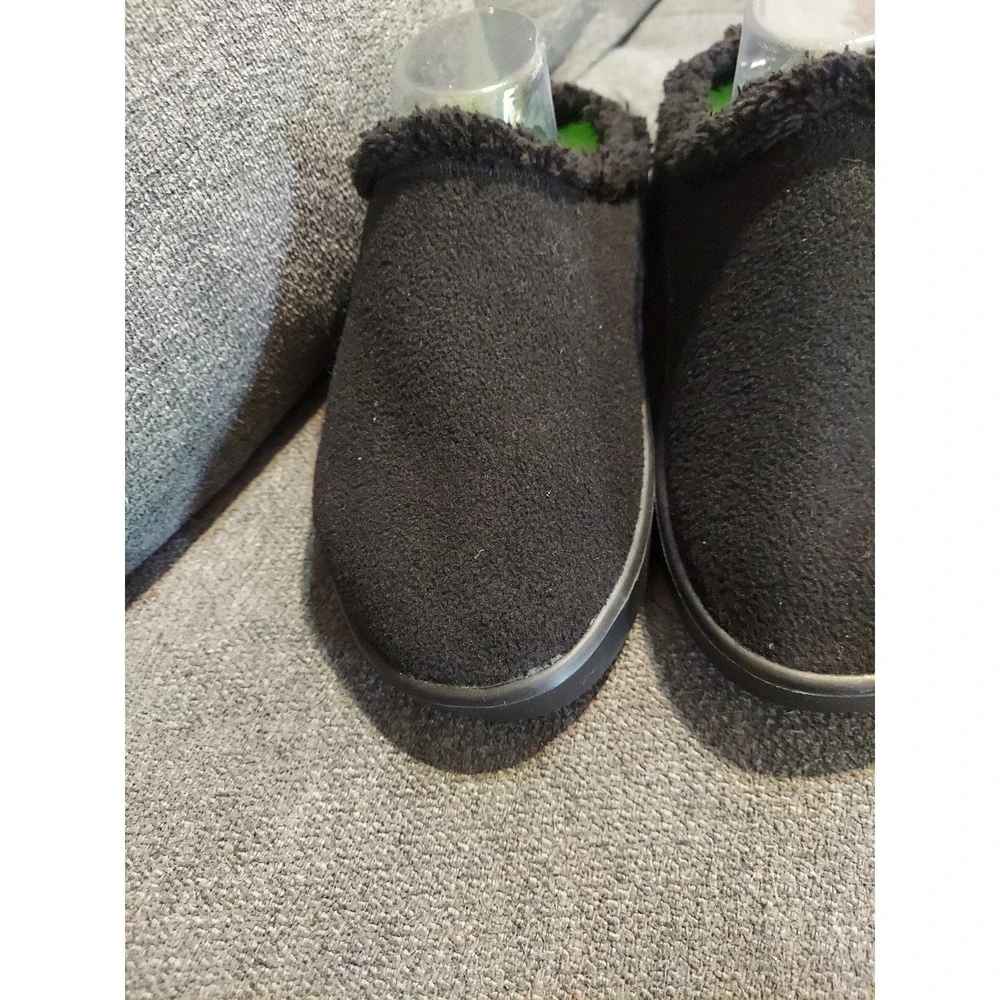 OOFOS OOcoozie Mule Men's 11 EU 44 Slip On Recovery Shoes Black Sherpa